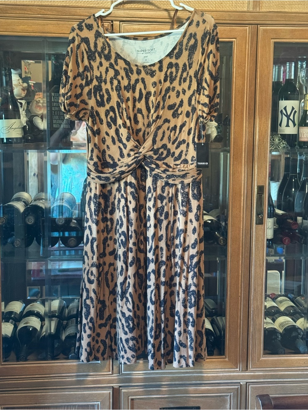 Torrid Leopard Print Twist Front Dress - Tan & Black